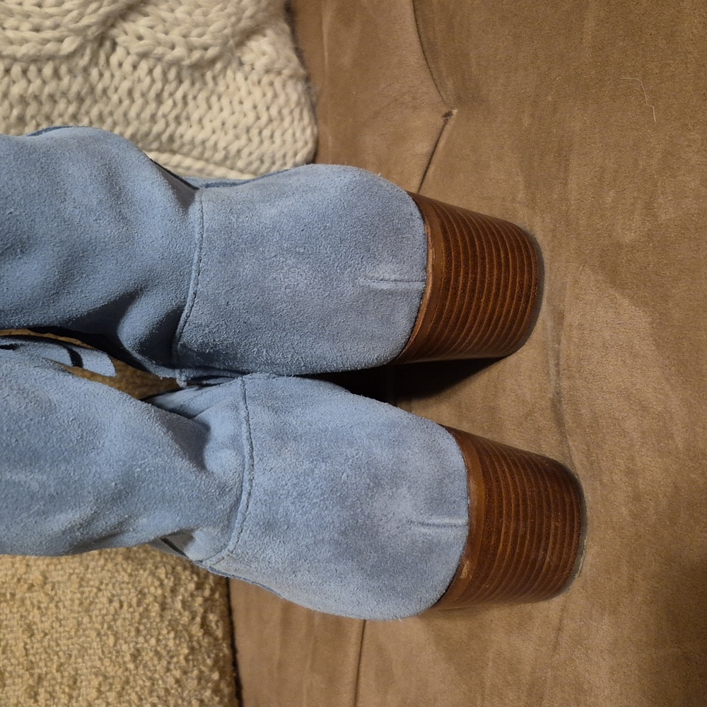 Sam Edelman Blue Suede Boots - Picture 5 of 7